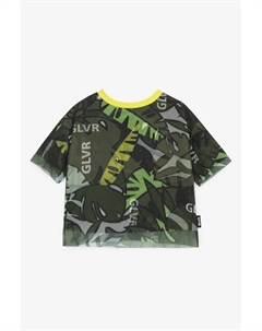 Асимметричная футболка с заниженными рукавами, зеленый Gulliver