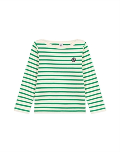 Топ с длинными рукавами MARINIÈRE EN ÉPAIS, цвет avalanche prado Petit bateau