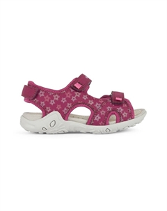 Сандалии из экокожи на липучке, красный Geox