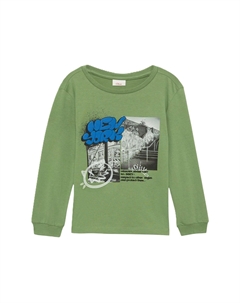 Рубашка с длинным рукавом, хлопок, детская, зеленый S.oliver