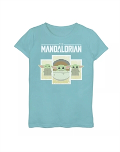 Футболка с графическим рисунком для девочек 7–16 лет, «Звездные войны», «Мандалорец», «Ребенок», он же «Малыш Йода», с мультяшными панелями Star wars