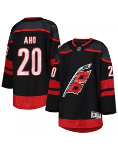 Молодёжная майка Себастьяна Ахо Блэк Каролина Харрикейнз, альтернативный премьер-игрок Outerstuff