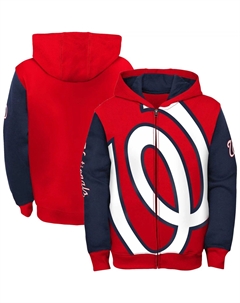 Молодежная красная толстовка с молнией во всю длину на плакате Washington Nationals Outerstuff