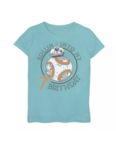 Футболка с портретом и рисунком «Мой 7-й день рождения» для девочек 7–16 лет «Звездные войны BB-8» Star wars