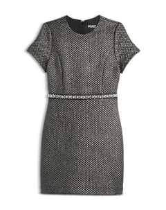 Стеганое платье Sylvie Metallic для девочек - Big Kid, серебряный Katiejnyc