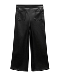 Тканевые брюки Wide leg Pants Janet, черный Mango kids