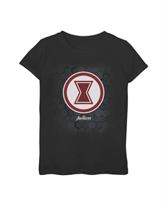 Футболка с шестигранным фоном и рисунком «Черная вдова» для девочек 7–16 лет Gamerverse Marvel