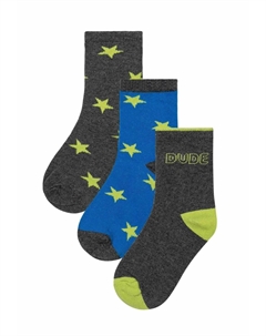 Носки BRIGHT DINOSAUR THREE PACK, цвет dark grey Minoti