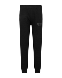 Спортивные штаны для мальчика хлопковые с вышитым логотипом, черный Guess