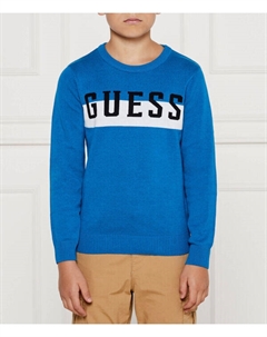 Свитер детский хлопковый с полосой, синий Guess