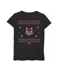 Футболка с изображением «Уродливого рождественского кота-паука» для девочек 7–16 лет «Человек-паук : Майлз Моралес» Marvel