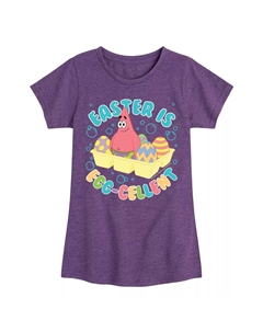 Футболка с рисунком «Пасхальное яйцо» для девочек 7–16 лет Nickelodeon «Губка Боб Квадратные Штаны», фиолетовый Licensed character