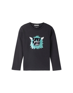 Лонгслив Shirt, черный Tom tailor