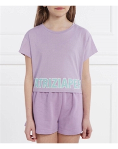 Футболка детская хлопковая короткая, лавандовый Patrizia pepe
