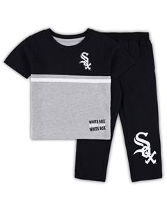 Черно-белый комплект футболки и брюк Chicago White Sox Batters Box для малышей Outerstuff