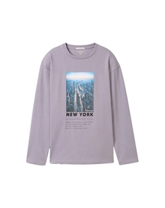 Лонгслив Shirt, фиолетовый Tom tailor