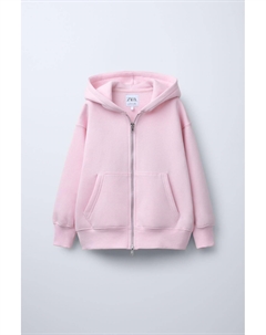 Толстовка с капюшоном и застежкой-молнией, розовый Zara