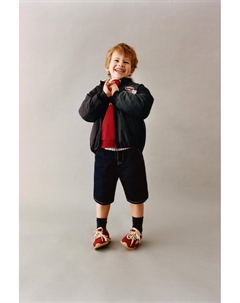 Куртка-бомбер с нашивкой и съемным капюшоном, темно-синий Zara