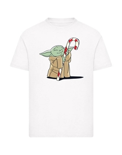 Футболка T-Shirt Star Wars Grogu Loves Candy stick, белый F4nt4stic