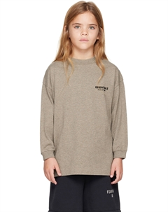 Детская серая футболка с длинным рукавом из джерси, Heather gray Fear of god essentials