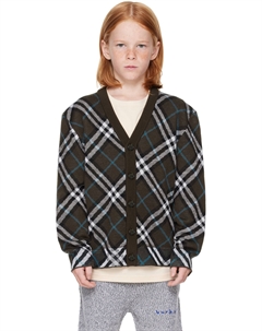 Детский кардиган в коричневую клетку Burberry