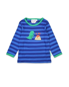 Футболка Langarmshirt mit Dinosaurier Applikation, синий Toby tiger