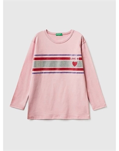 Лонгслив Longsleeve, розовый Benetton