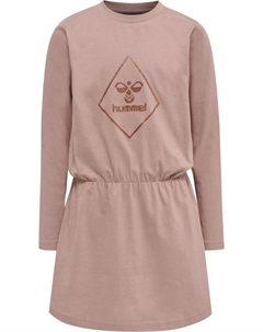 Платье Verstellbare Taille Dress L/S Hmlluna Mädchen, цвет WOODROSE Hummel
