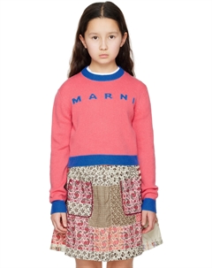 Детский свитер из шерсти и кашемира в оранжевый цвет Marni