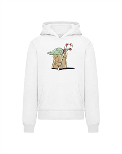 Пуловер Hoodie Star Wars Grogu Loves Candy stick, белый F4nt4stic
