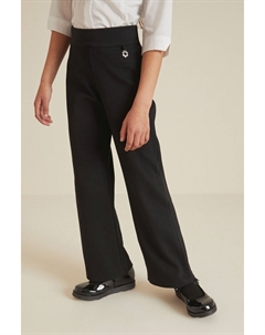 Брюки без застежки из джерси с расклешенными штанинами с высоким содержанием хлопка и легким эластичным эффектом, черный Next