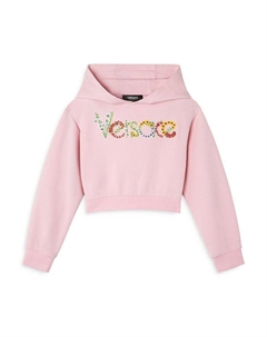 Флисовая толстовка с вышитым логотипом и цветами для девочек - Little Kid, Big Kid, розовый Versace