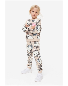 Джоггеры с принтом, бежевый H&m