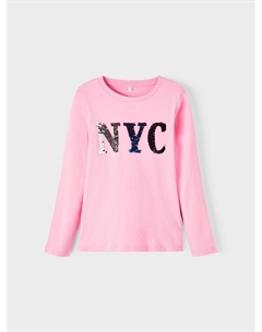 Лонгслив Langarm Pailletten Jersey Oberteil NKFOSILIA, розовый Name it