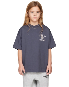 Детская футболка с круглым вырезом из джерси темно-синего цвета Fear of god essentials