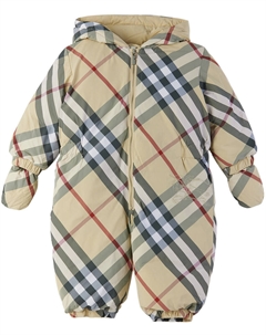 Детский бежевый комбинезон в клетку Burberry