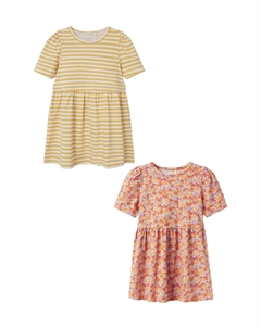 Платье Kleid 2er-Set Midi Dress Kurzam Rundhals, цвет Senfgelb Name it