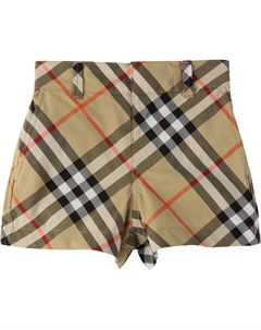 Детские бежевые хлопковые шорты в клетку, Sand Burberry