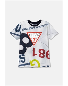 Хлопковая футболка для детей, темно-синий Guess