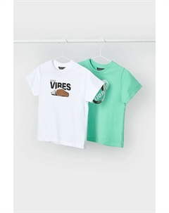 Хлопковая футболка детская 2 шт, зеленый Mayoral