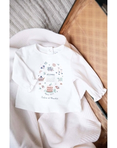 Детская футболка с длинными рукавами, белый Tartine et chocolat