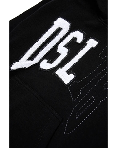 Хлопковая толстовка для мальчика/девочки SBOXTHOOD OVER SEAT-SHIRT, черный Diesel