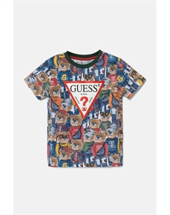 Хлопковая футболка для детей, зеленый Guess