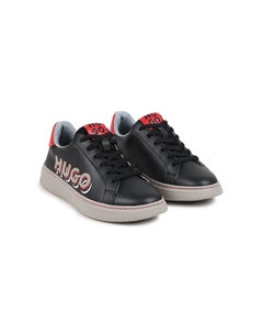 Кожаные детские кроссовки, черный Hugo