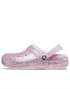Кроссовки classic lined glitter clogs 'pink', розовый Crocs