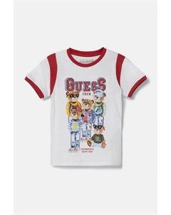 Хлопковая футболка для детей, белый Guess