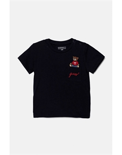 Детская хлопковая футболка, темно-синий Guess