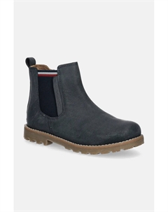 Зимние кожаные ботинки для детей, темно-синий Tommy hilfiger