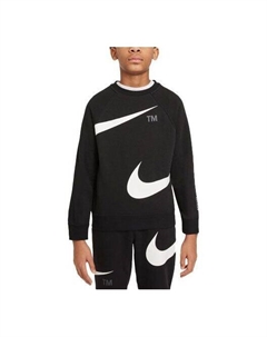Толстовка large logo printing knit round neck pullover boy black, черный Nike