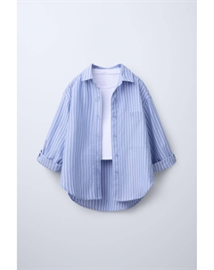 Рубашка оксфорд и футболка в рубчик, синий/белый Zara